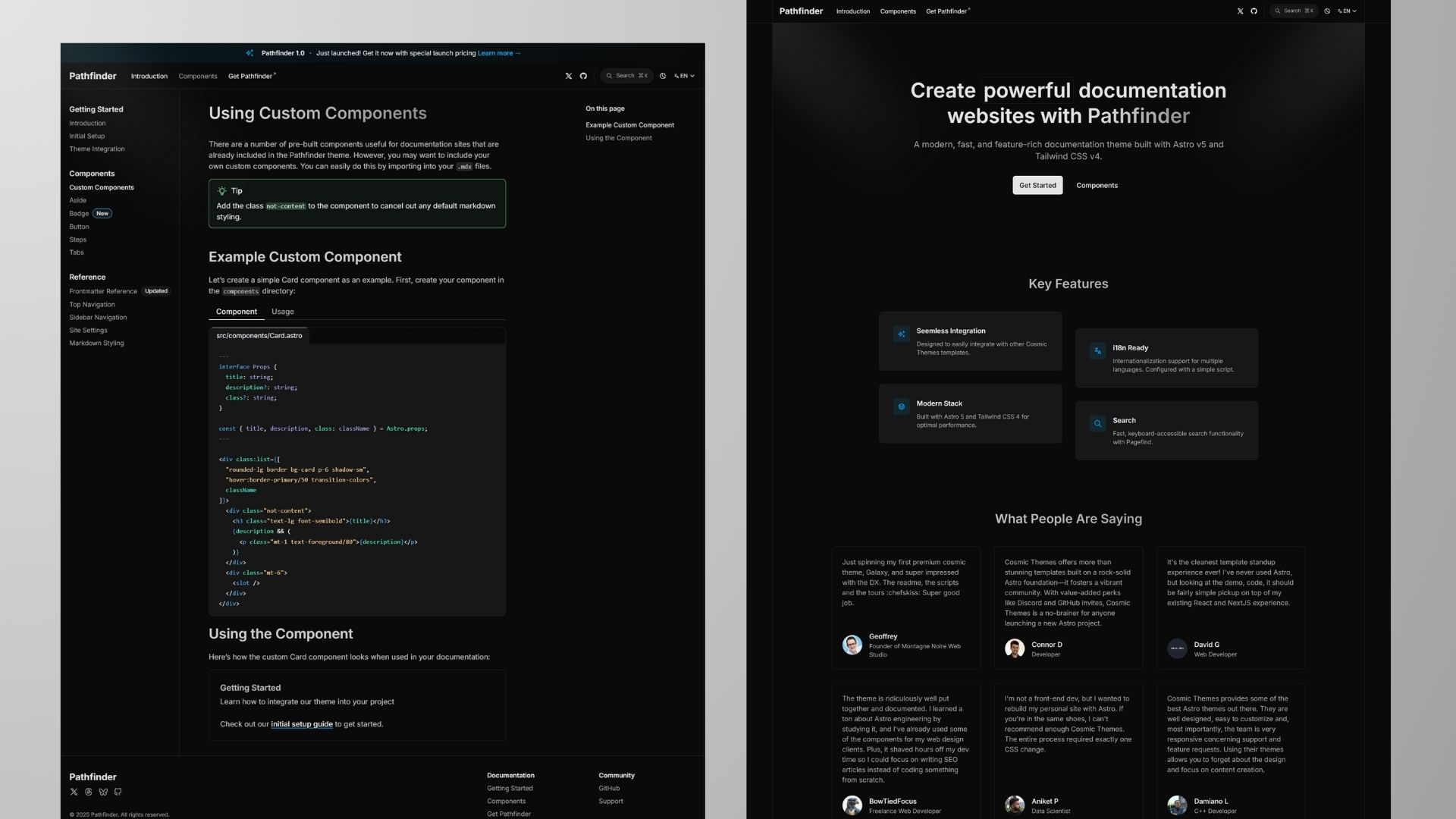 Cosmic Themes Pathfinder Documentation Template