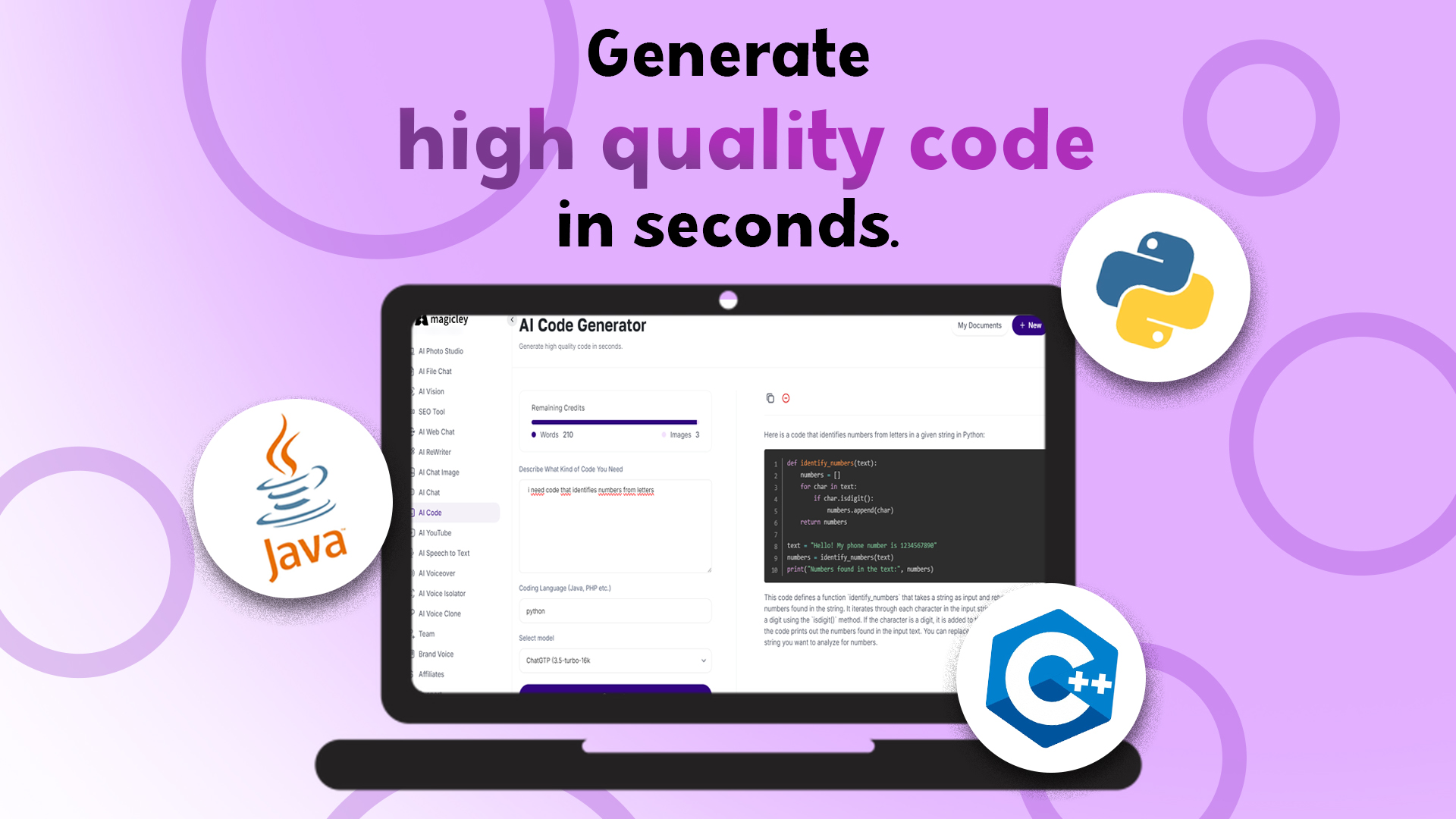 Magicley AI code generator
