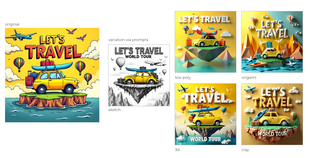 AI Design by Designs.ai Style variations