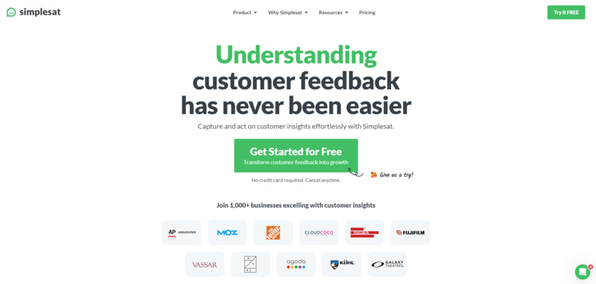 Simplesat Landing Page