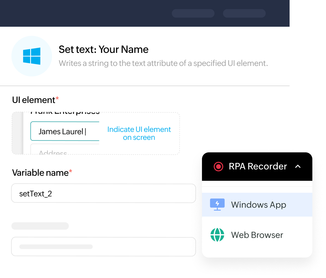 Zoho RPA Windows automation using RPA recorder