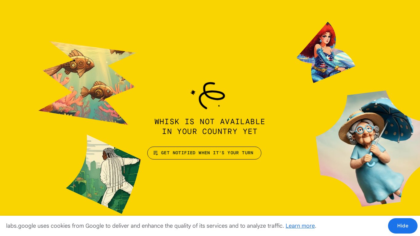 Google Whisk Landing page