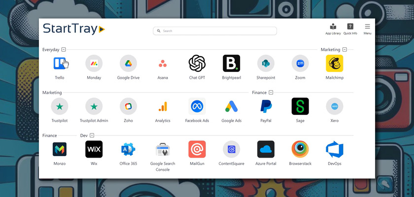 StartTray Landing Page