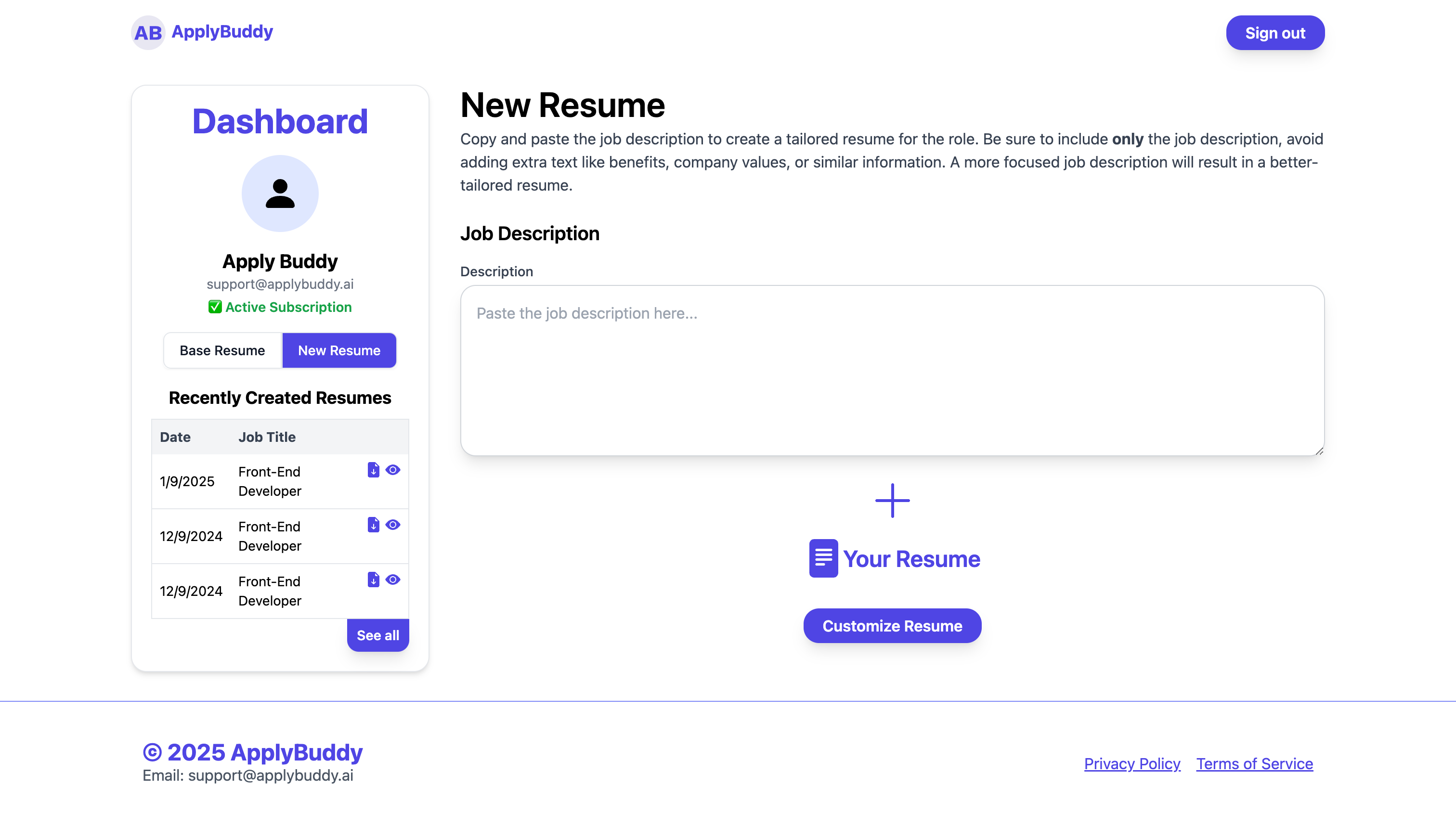 Apply Buddy AI Dashboard