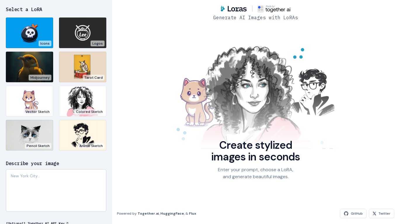 Loras.dev Landing page