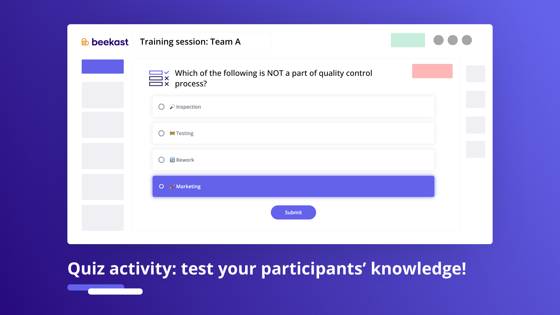 Beekast Quiz activity