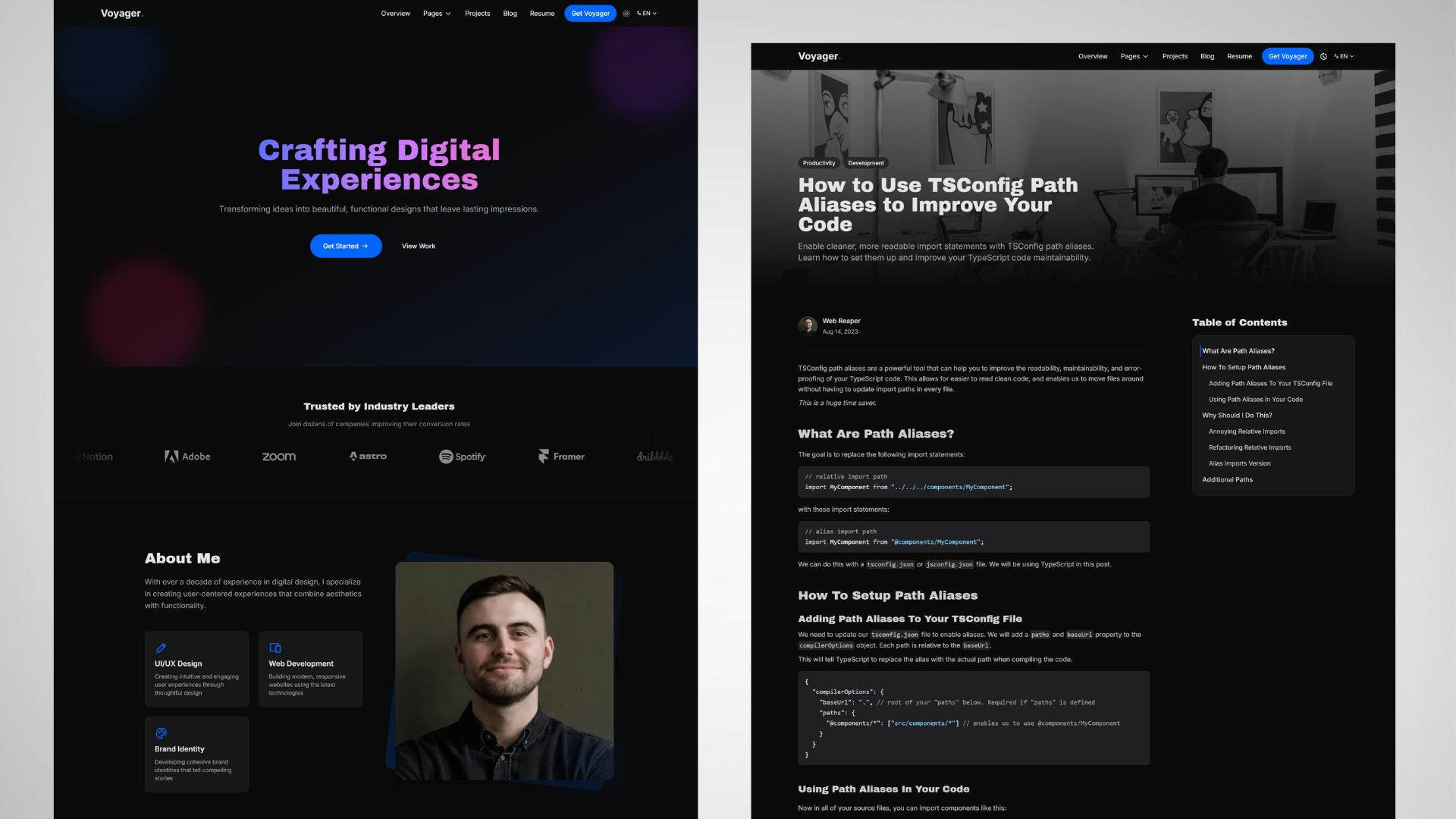 Cosmic Themes Voyager Portfolio Template