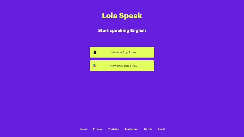 Lola Speak Landing Page