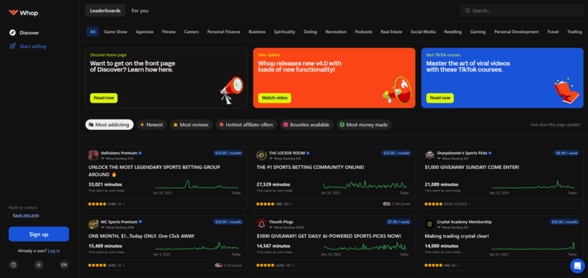 Whop Landing Page