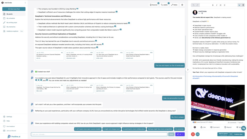 Postline.ai Landing Page
