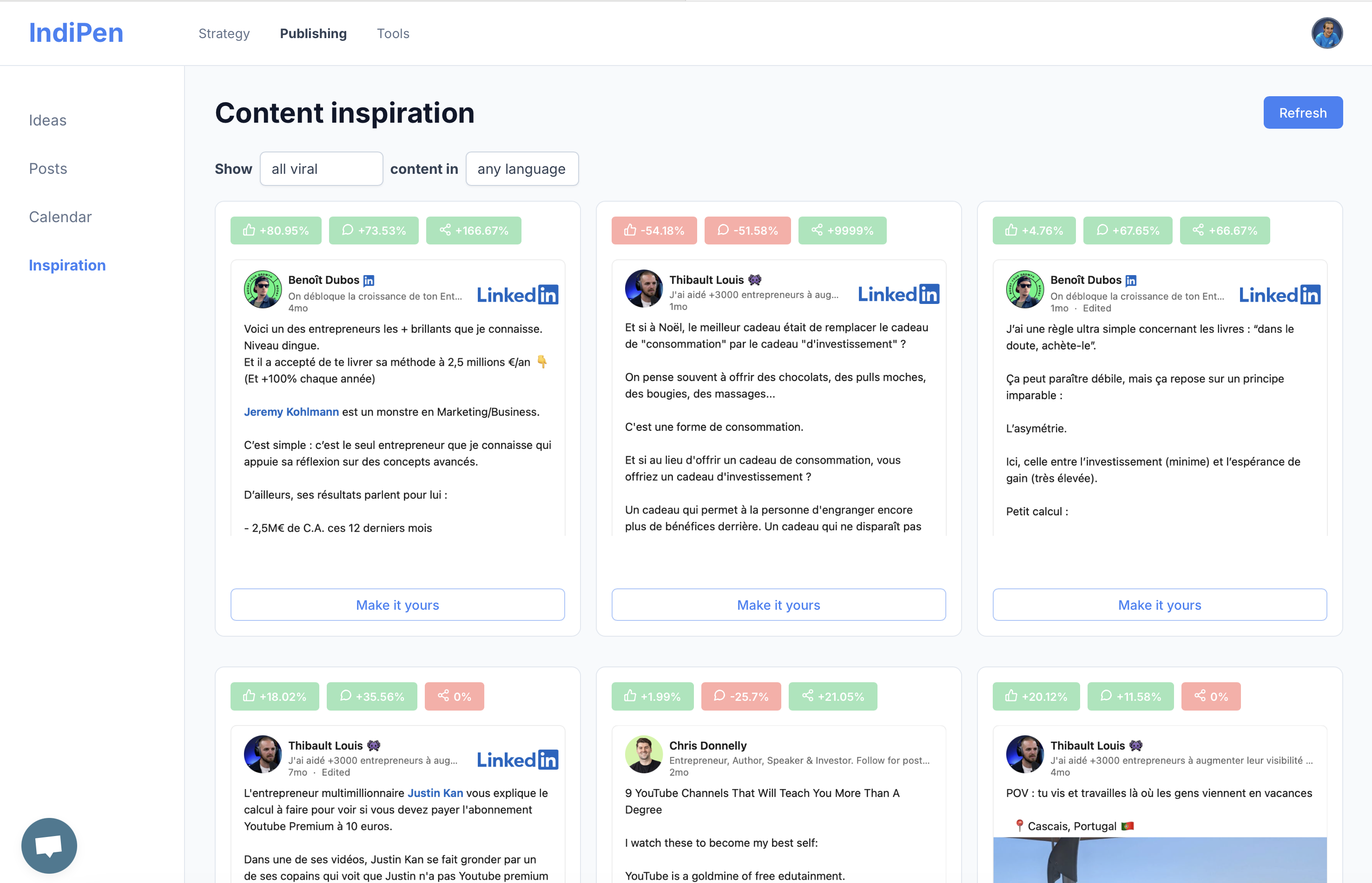 IndiPen.io Viral content library