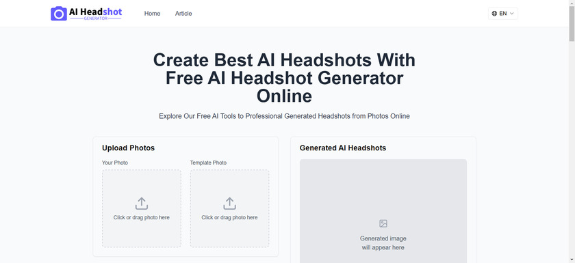 AI-headshot-generator.net Landing Page