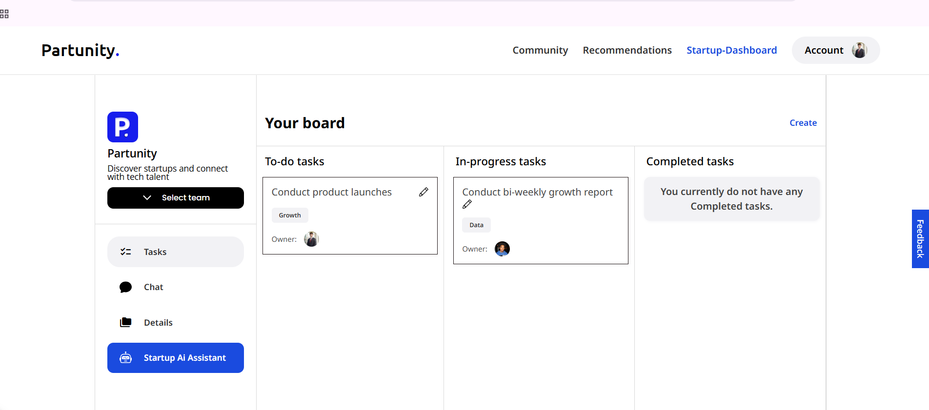 Partunity Dashboard