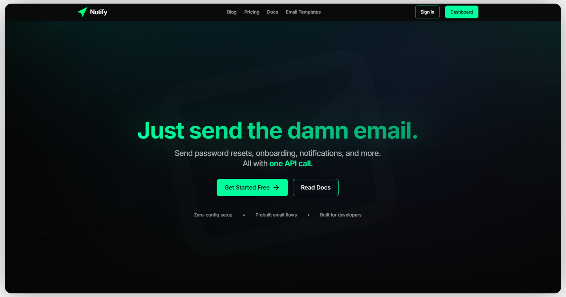 NotifyCX Notify homepage