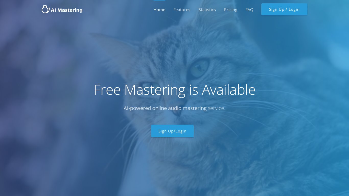 AI Mastering Landing page