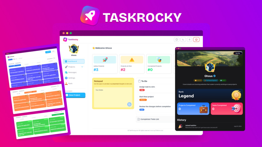 TaskRocky Landing Page