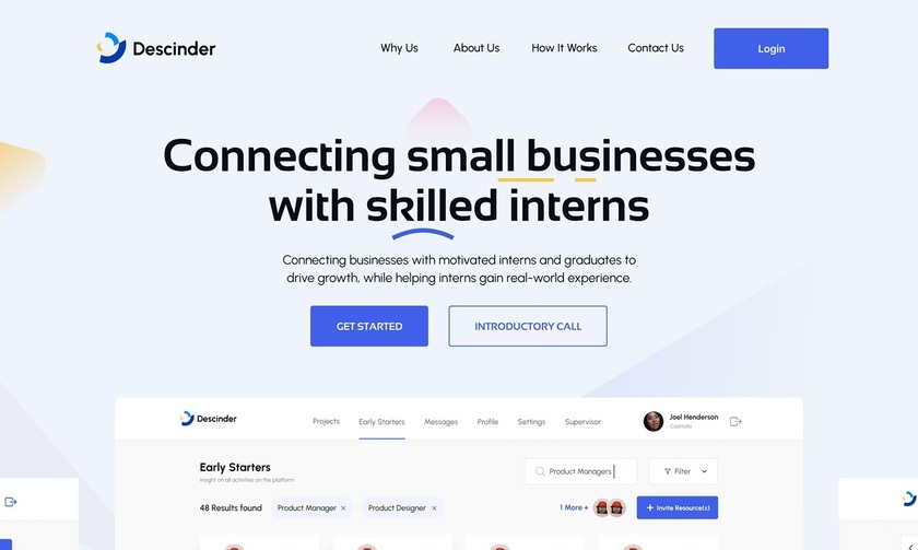 Descinder Landing Page Descinder Landing Page