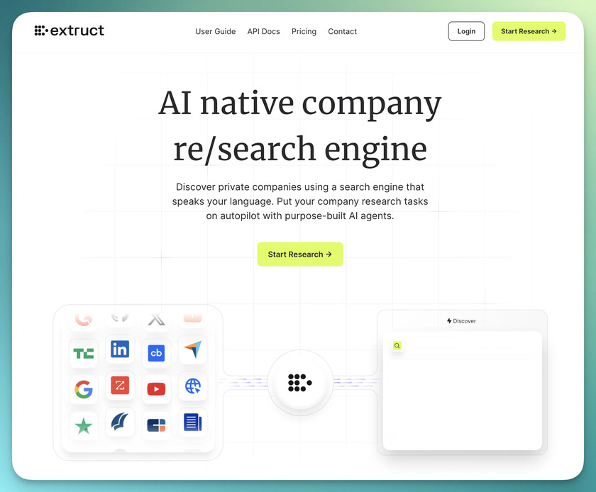 Extruct AI Landing Page Extruct AI Landing Page