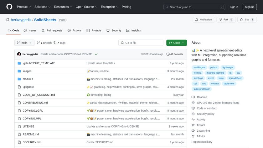 SolidSheets Landing Page