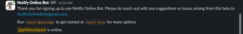 ChillerForge Notify Online Bot Landing Page