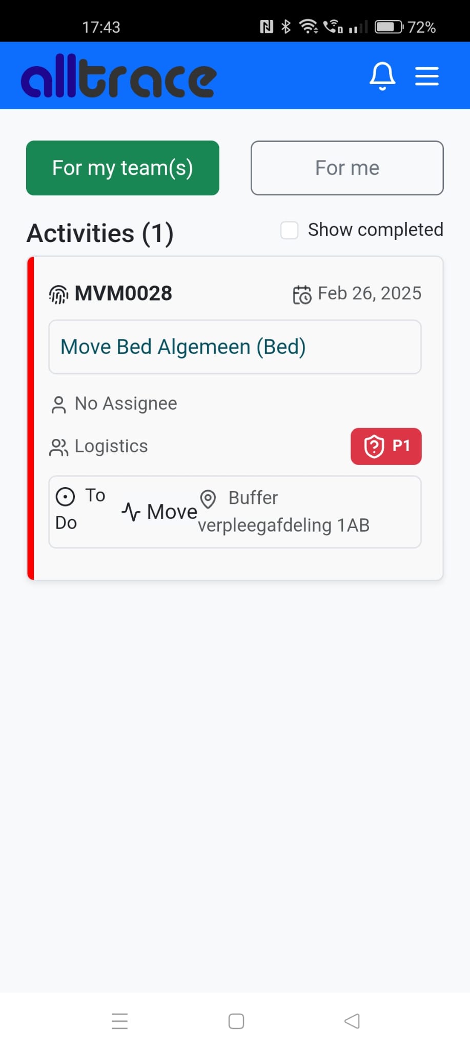 Alltrace Alltrace iot APP for task management