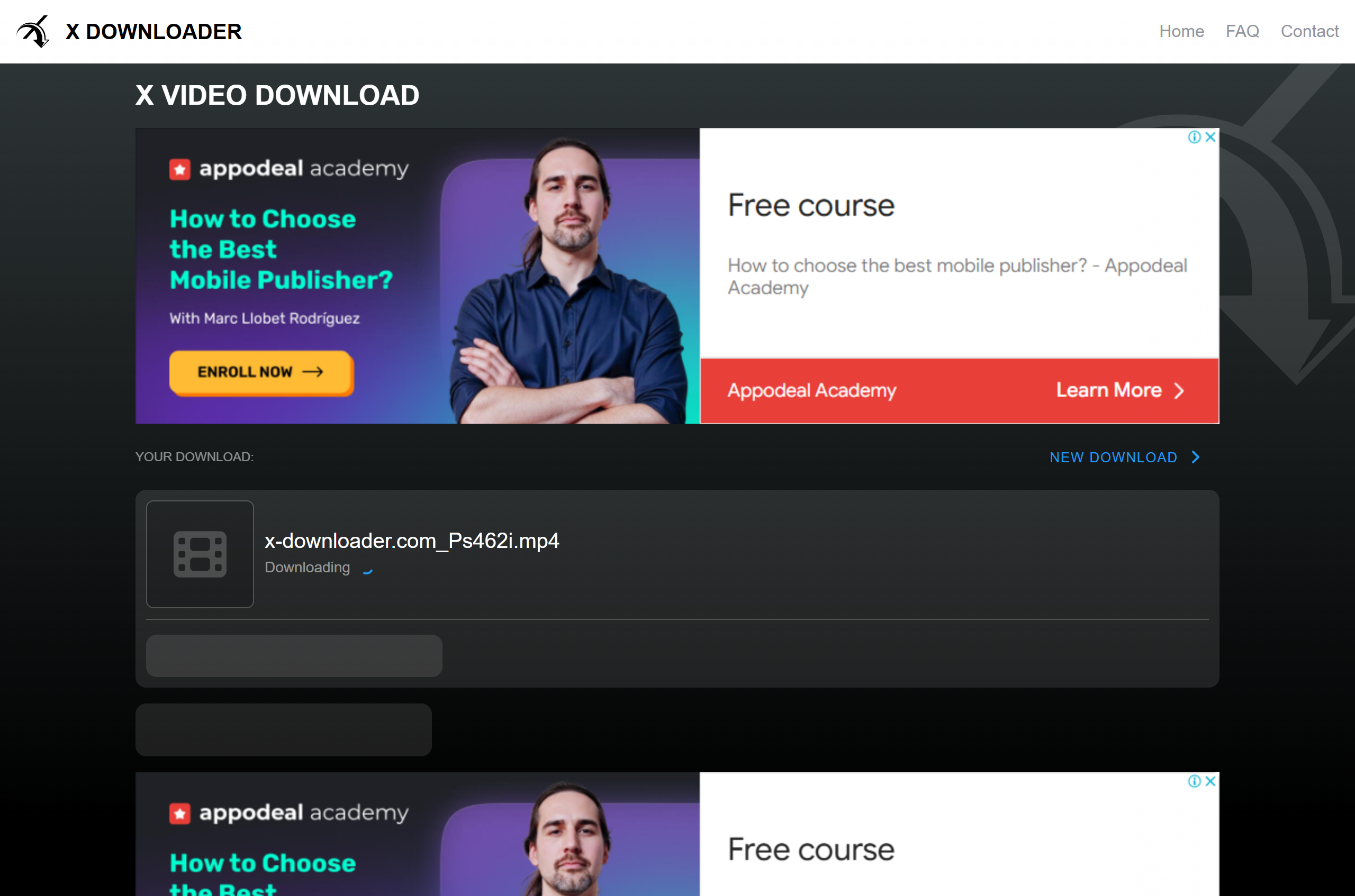 X-Downloader.com The video download process just takes a few seconds