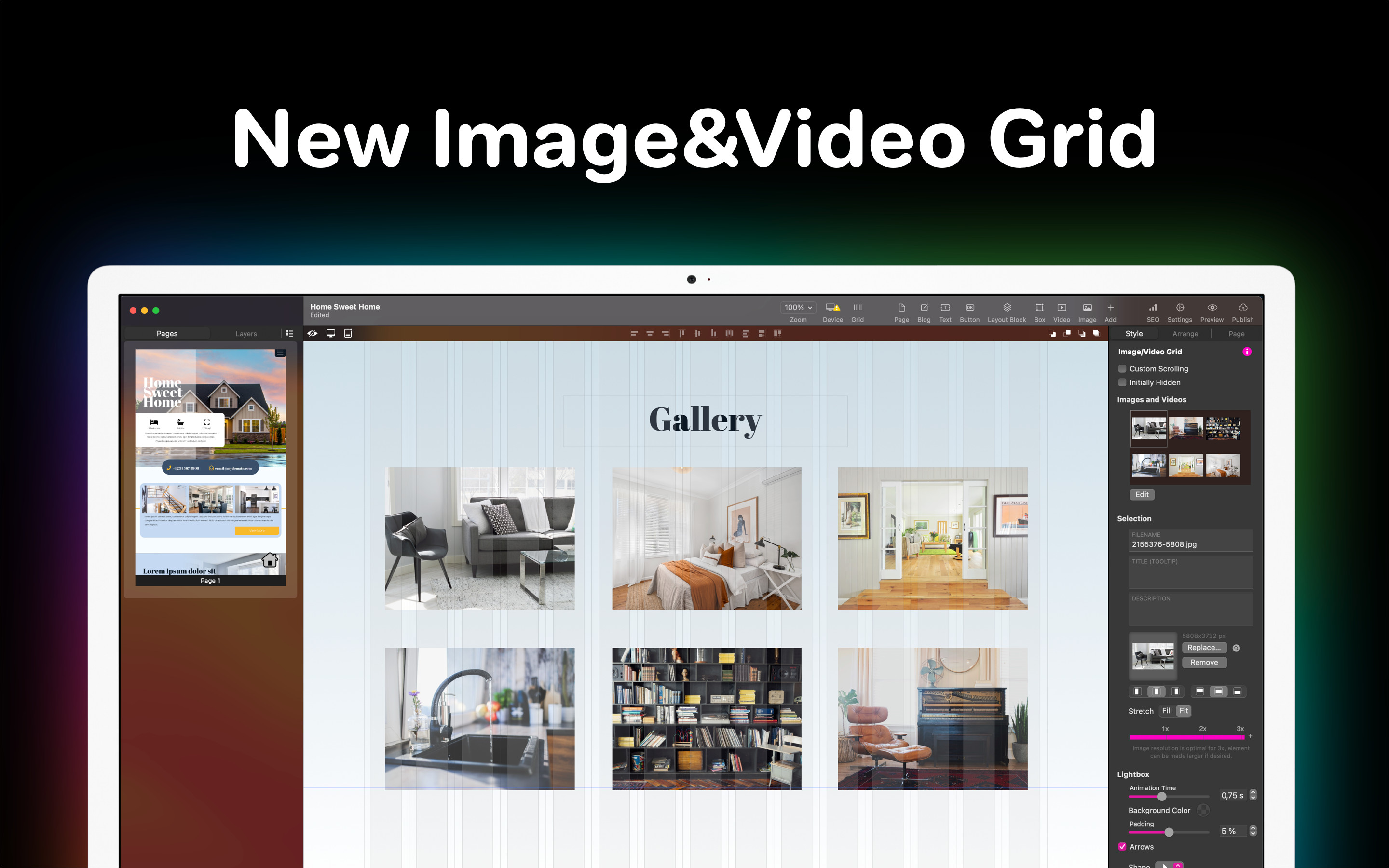 Sitely App Image & Video Grid