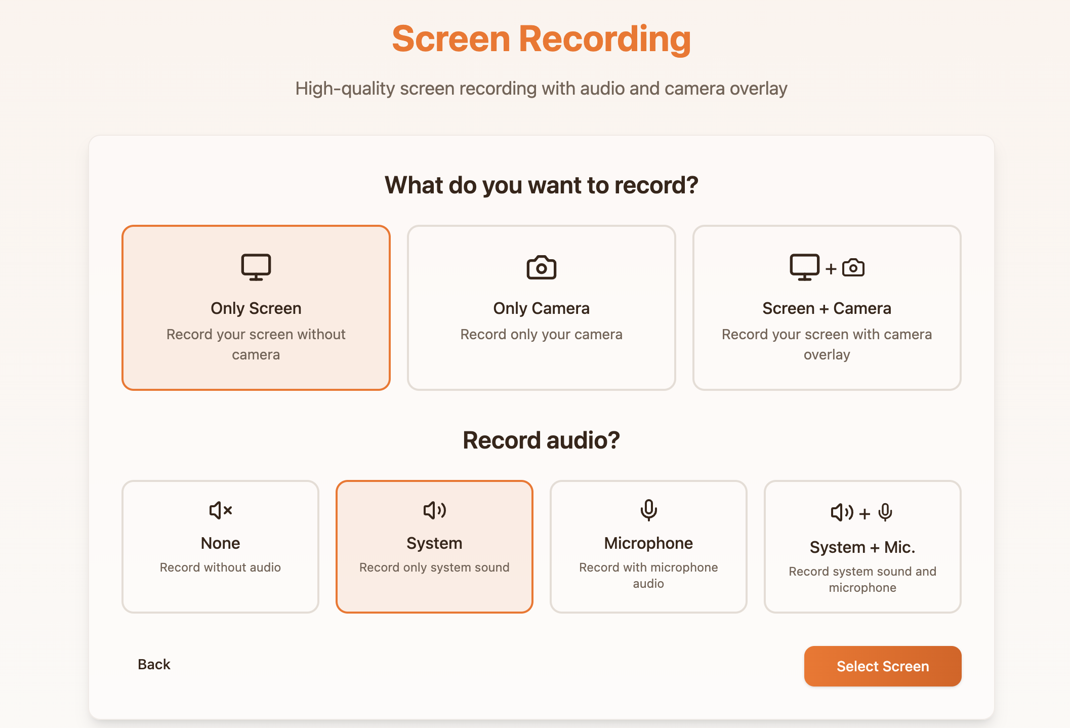 Recorder Online recording screen