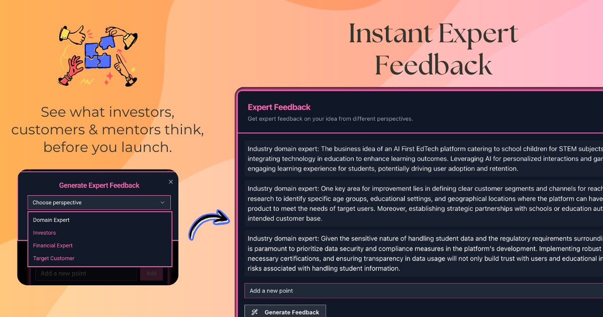 StartupRD Instant expert feedback