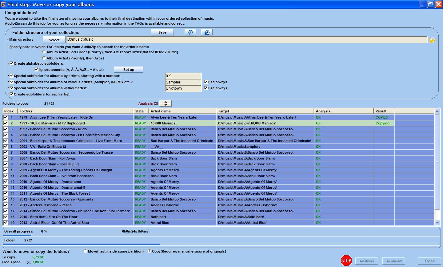 AudioZip LastStep-Moving album folders