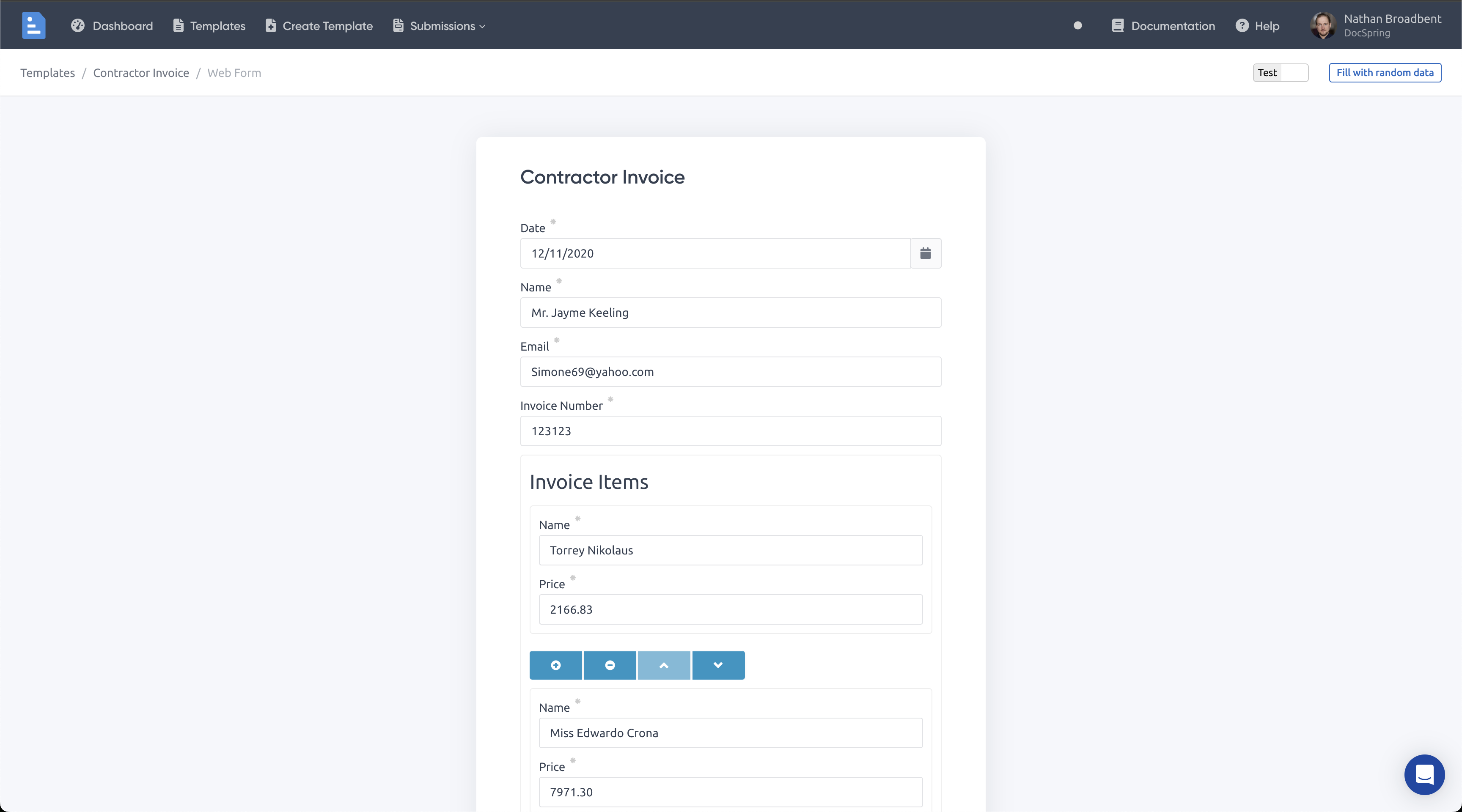 DocSpring Auto-generated Web Form