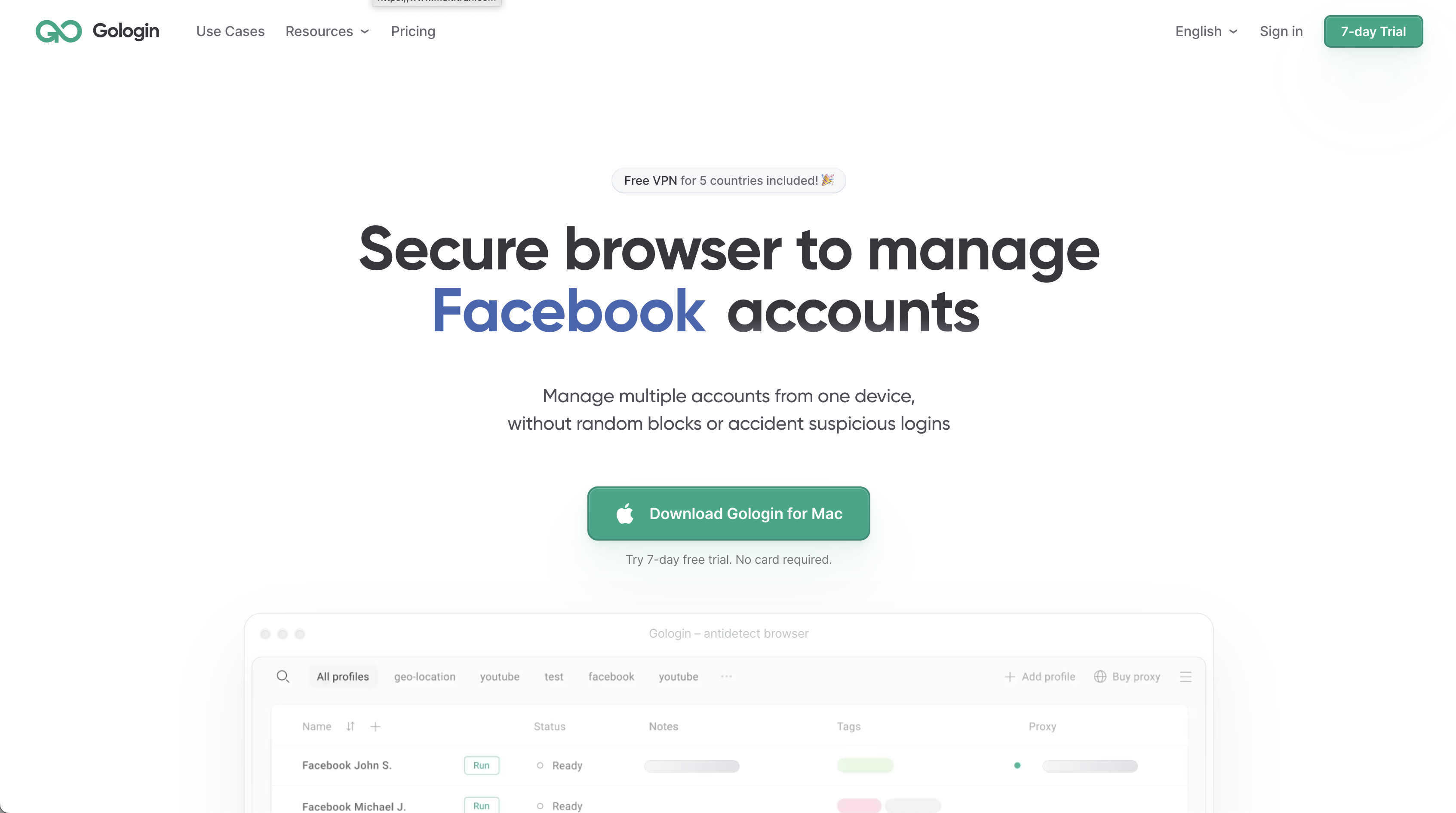 GoLogin GoLogin website