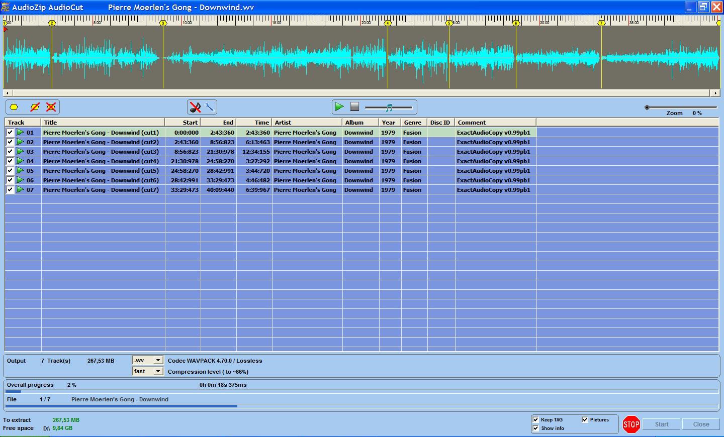 AudioZip Cutting audio