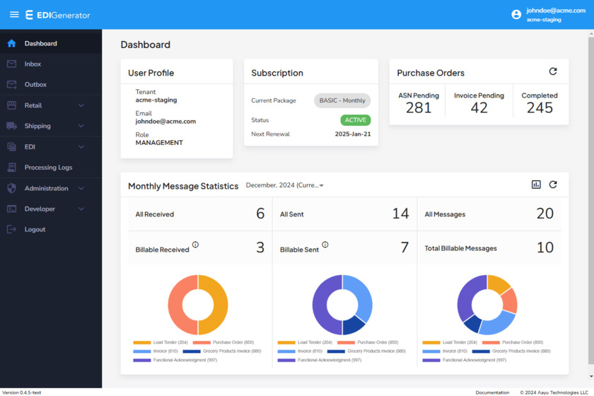 EDI Generator Landing Page