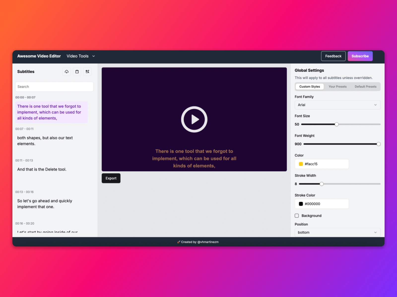 Awesome Video Editor Awesome Video Editor Demo