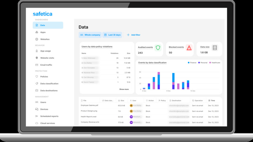 Safetica Landing Page