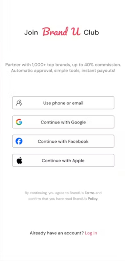 BrandU Landing Page