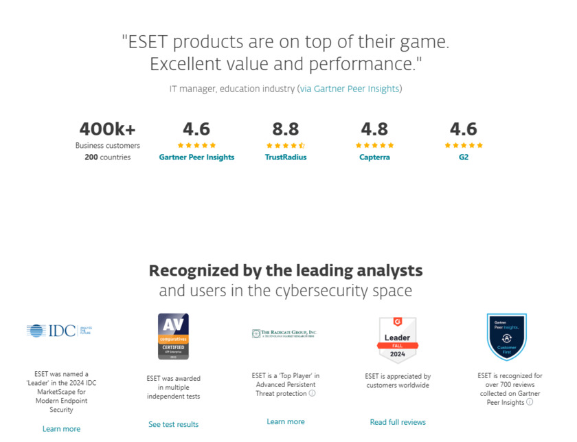 ESET Landing Page