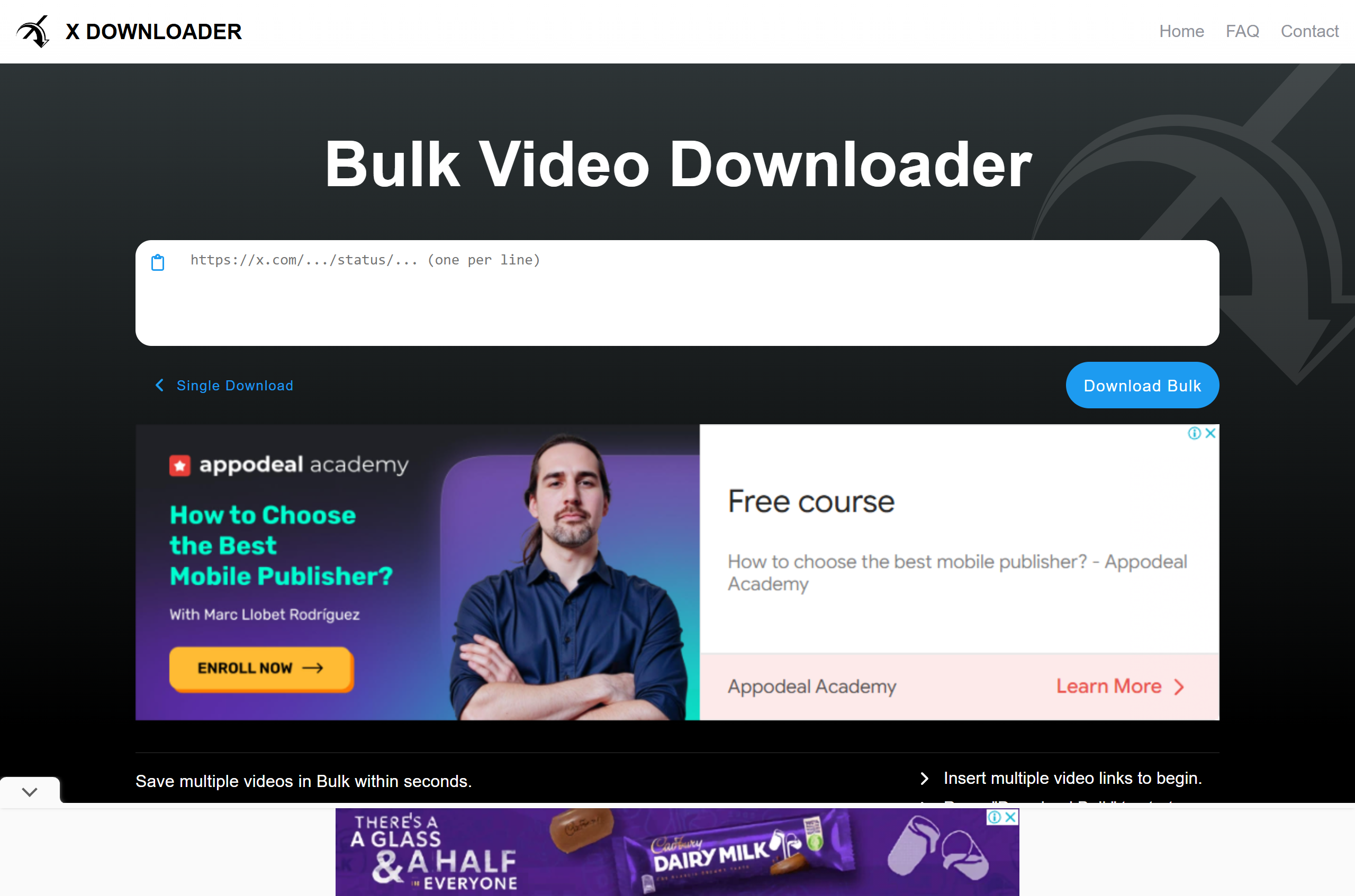 X-Downloader.com Download multiple X (Twitter) videos at once with the bulk downloader