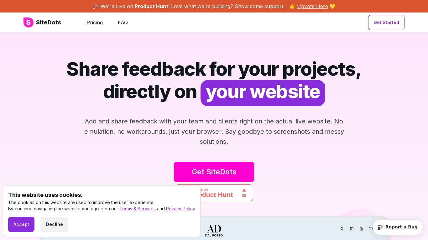 SiteDots Landing page