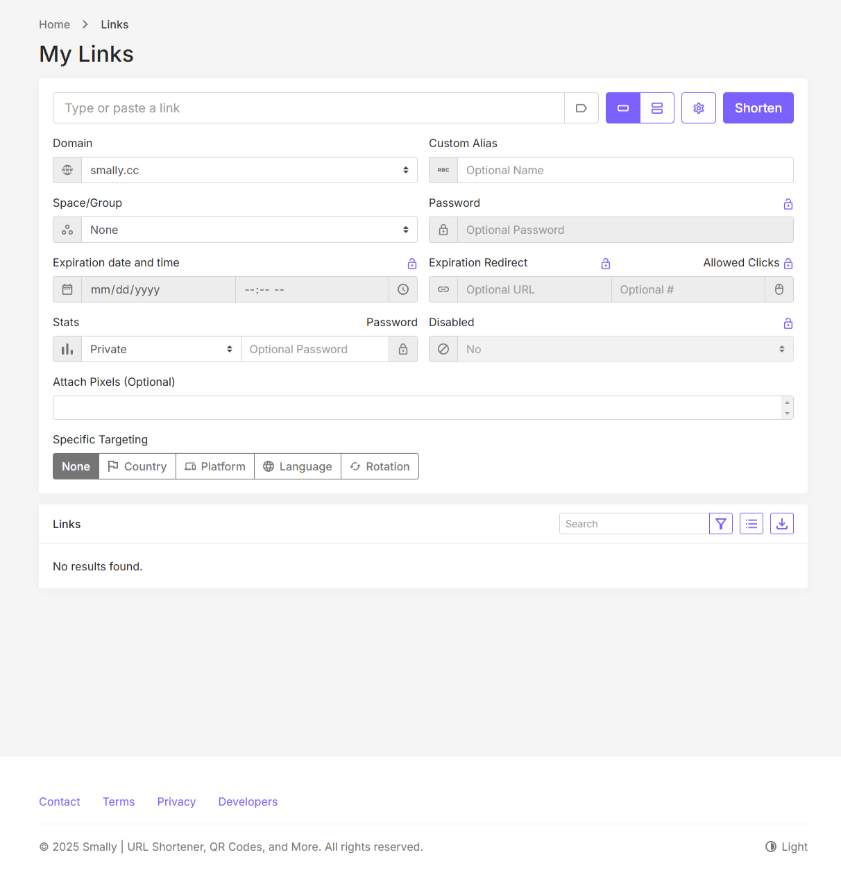 Smally.cc Shortener