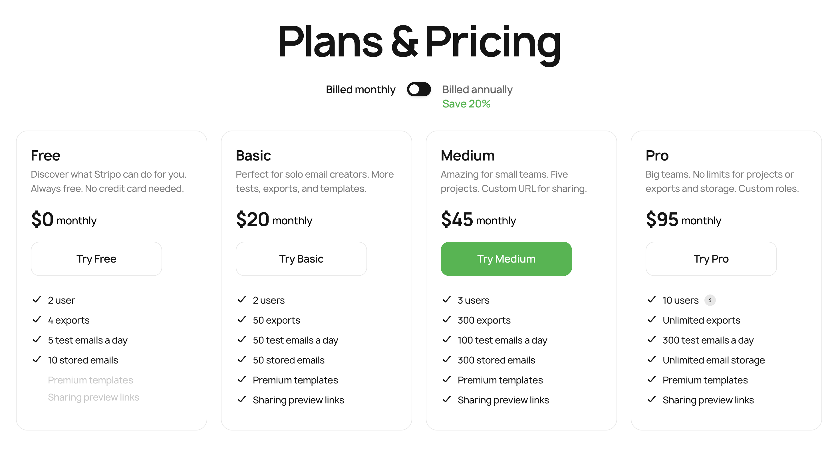 Stripo Stripo Pricing