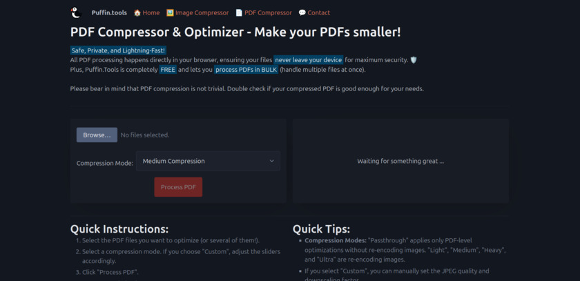 Puffin Tools Landing Page