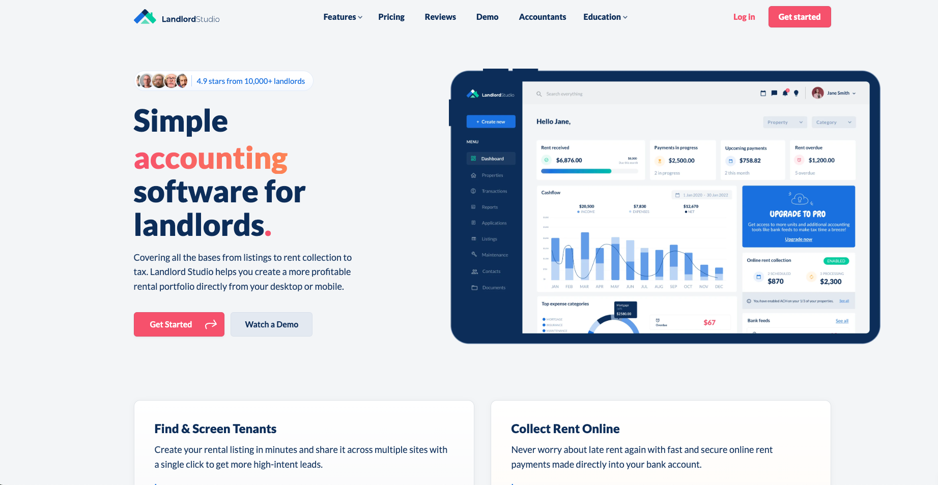 Landlord Studio Home page