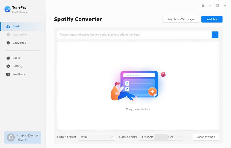 TunePat Spotify Converter main interface
