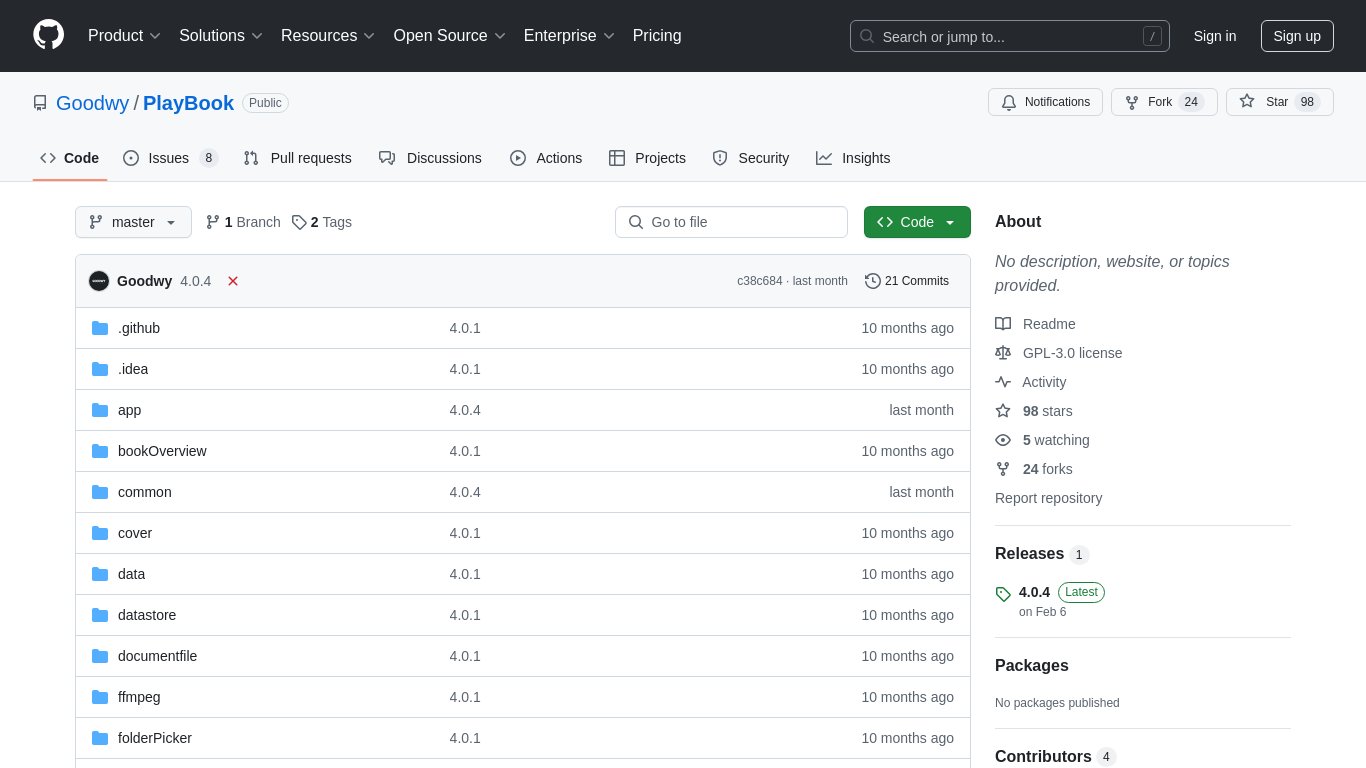 Playbook: AudioBook Player Landing page