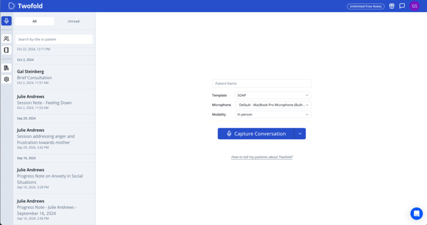 TwoFold Landing Page