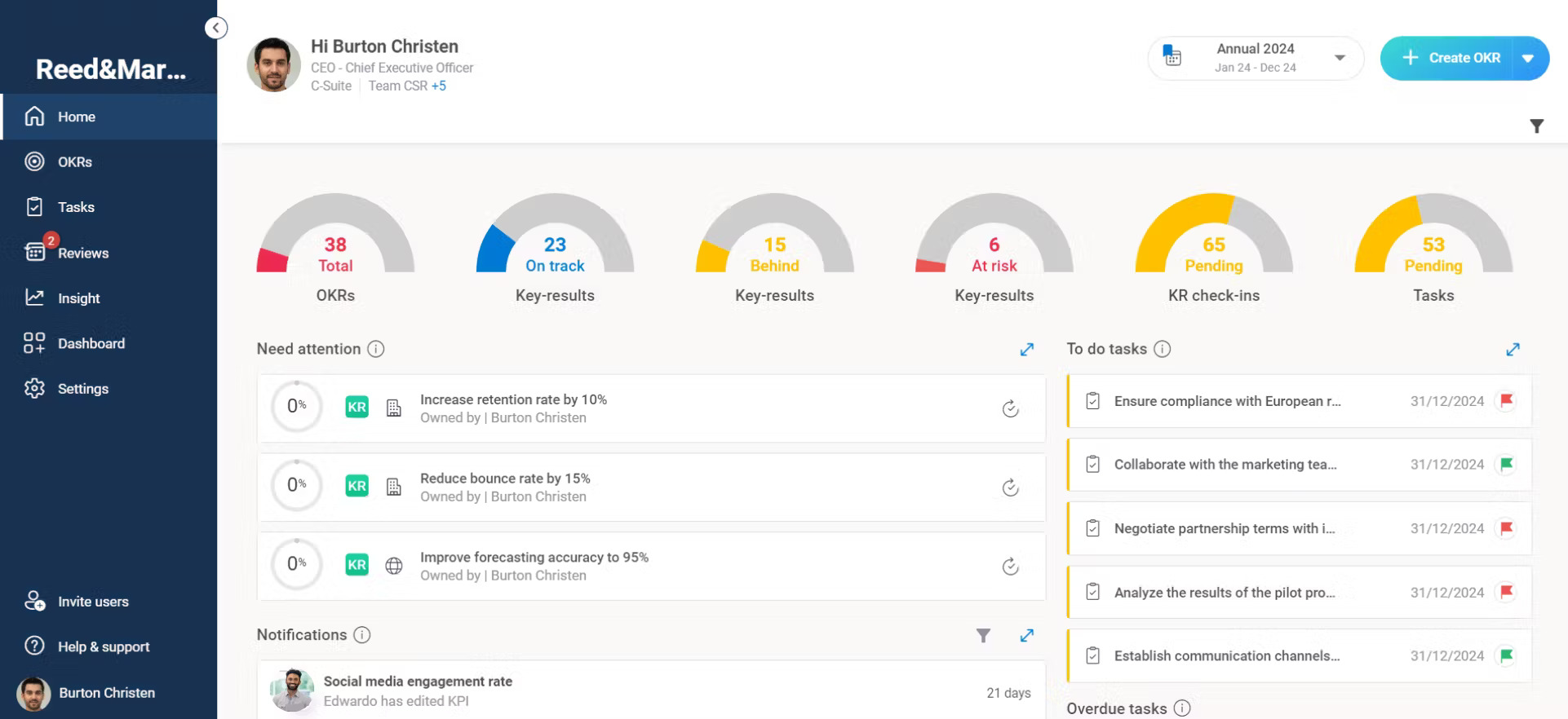 Worxmate.ai Worxmate OKR Software