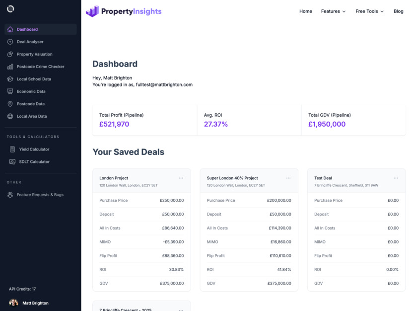 PropertyInsights.co.uk Landing Page