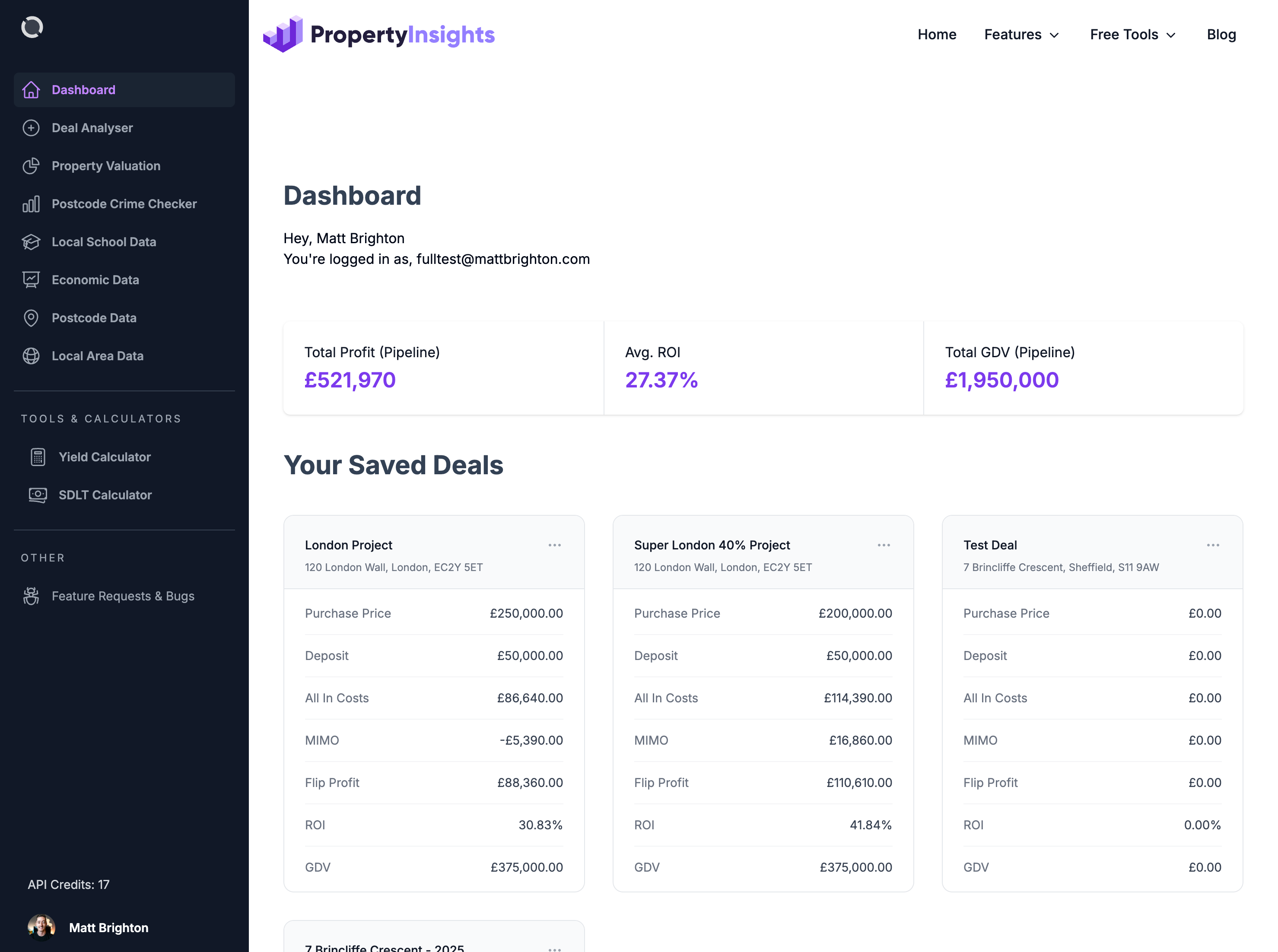 PropertyInsights.co.uk Analysis Dashboard